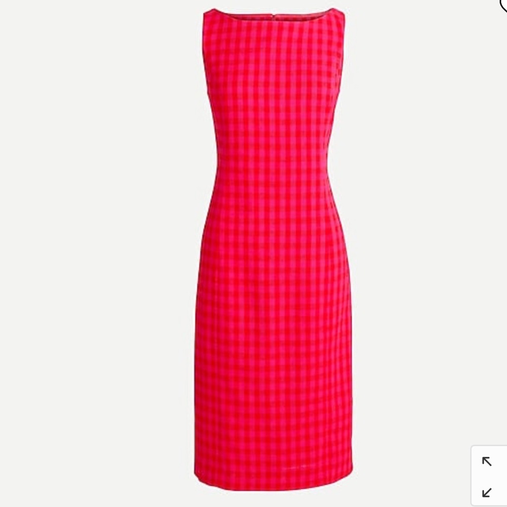J.Crew Pink and Orange Gingham Preppy Sheath Dress